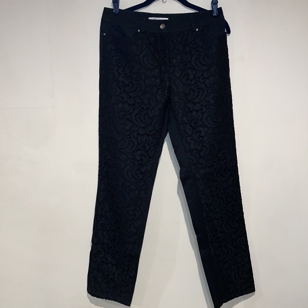 Donna Degnan Lace like Black Pants Sz 10 NWOT